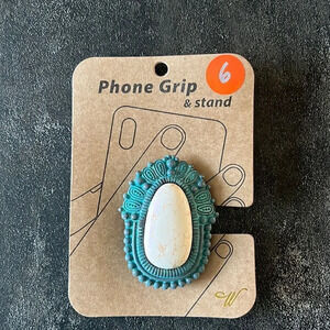 Phone grip patina and white stone western style new